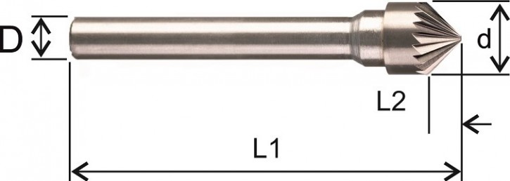 Hartmetall - Frässtift Form K Ø 6,00mm