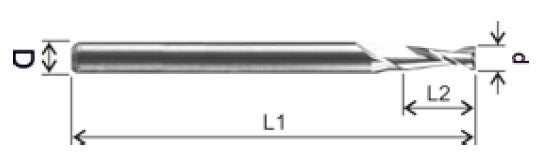 Solid Carbide Router 2- Flute Ø 1,00mm (Shank Ø 3,0mm)