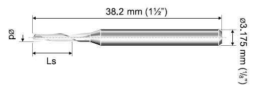 Solid Carbide Single- Flute Router SFD Ø 1,20mm