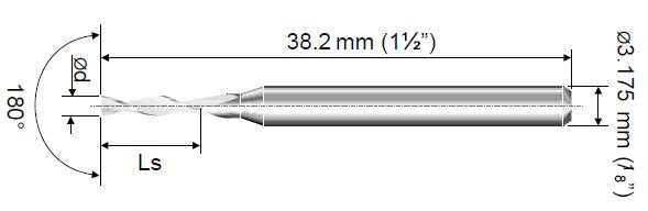 Solid Carbide Router 2- Flute TSE Ø 1,50mm