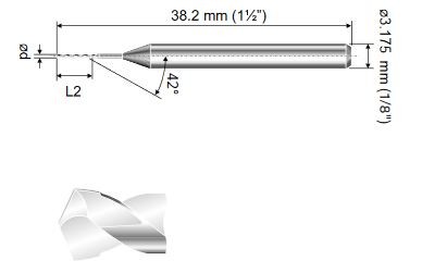 Solid Carbide Micro Undercut Drill Ø 0,20mm